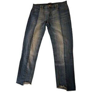 Women’s EXPRESS Original Girlfriend Jeans  Two-Toned Raw Hem 8 R
